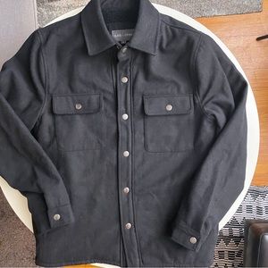 Slate and Stone Sherpa lined Wool Blend Snap Button Jacket Black Size Medium